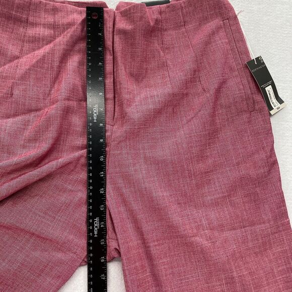 Worthington Dress Pant Women's 14 Straight Leg Crop Red Stretch Fabric High Rise - Picture 7 of 12